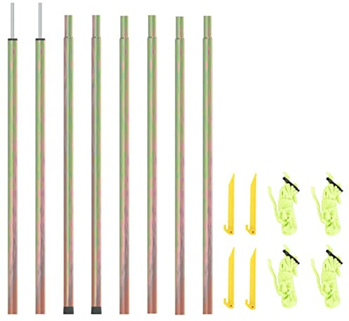 Confezione da 2 pali per tende da sole, 250 cm, in acciaio zincato, blocco UV, per terrazza, patio, giardino, cortile, spiaggia, feste, soluzione ombreggiante all'aperto