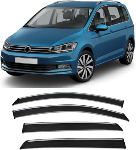 PAPEP Auto Windabweiser für Touran 2004-2015, Auto Seitenfenster Regenabweiser Luftabweiser Regenschutz Visier Abweiser Zubehör Autoteile