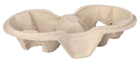 220 bandejas portavasos de cartón 'To Go' 4,6 cm x 22,3 cm x 11,6 cm natural para 2 tazas