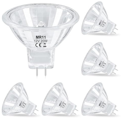 EASYIVY MR11 Halogenlampen 12V 35W Dimmbar, GU4 Halogen Spot Glühbirne mit Glasabdeckung Warmweiß 2700K, 35mm Durchmesser Reflektor Strahler MR11 für Einbauleuchten, Landschaftsbeleuchtung, 6 Stück