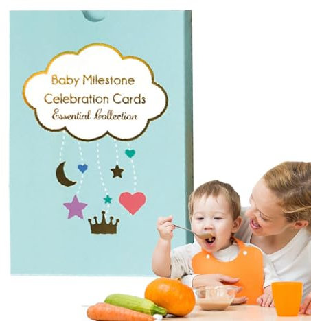 Generisch Meilensteinblöcke, monatliche Meilensteinkarten für Kinder | Bunte Meilensteinzeichen - 50x lustige Babyscheiben, entzückende Babypartydekorationen für Partys