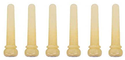 Qukaim Gitarrenstifte mit Rindknochen, 6 Stück, auswechselbare Brückendübel für Akustikgitarre und Ukulele, perfekte Verarbeitung, Knochenmaterial, Farbe weiß, kompatibel mit Trachtengitarren