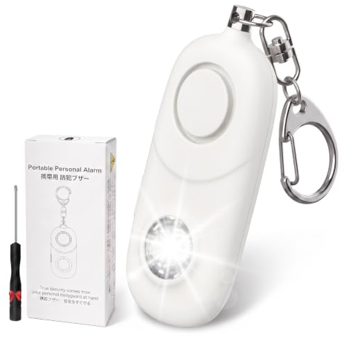 Alarme personnelle 135dB avec lumière LED Porte-clés pour Femmes | LED lumineux | Design élégant | boîtier léger | piles LR44 | utilisation simple | étudiants | seniors | sécurité quotidienne