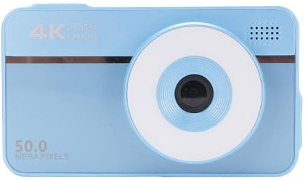 Akozon Camera Digitale 4K per Fotografia da 50 MP Videocamera Digitale Digitale a Doppia Lente HD con Schermo TFT da 2,8 Pollici per Adolescenti (BLUE)