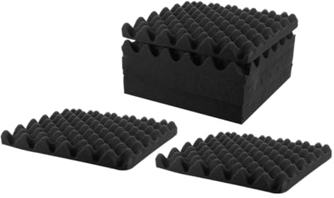 8pcs Acoustic Soundproofing Panels for Home Theaters Black | Self Adhesive Soundproof Cotton, Sound Absorption, Easy Installation, Audiovisual Spaces