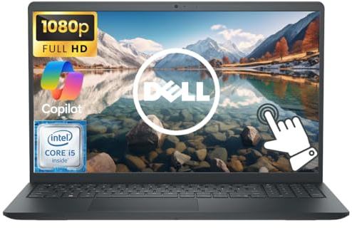 Dell Inspiron 15.6 FHD Touchscreen Business Laptop Computer, 8GB RAM 256GB SSD, 10-Core Intel i5 Processor, Windows 11 Laptop, AI Copilot, Numeric Keypad, Black