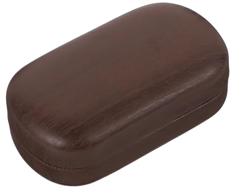 TEHAUX Brown Leather Lining Lens Container with Good Sealing Performance and Lightweight Design, Portable Contacts Lens Case for Travel Supplies, Including Clip and Small Mirror