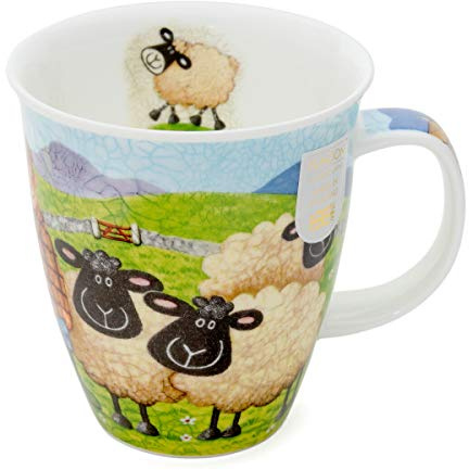 Dunoon Tasse aus feinem Knochenporzellan – Sheepies – hergestellt in England, mikrowellengeeignet