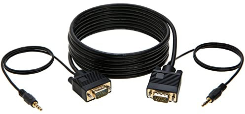 Cables Direct Online Cavo SVGA Monitor VGA (Super Premium, Maschio A Maschio, di qualità Superiore, 0,9 m – 30,5 m Black 15FT
