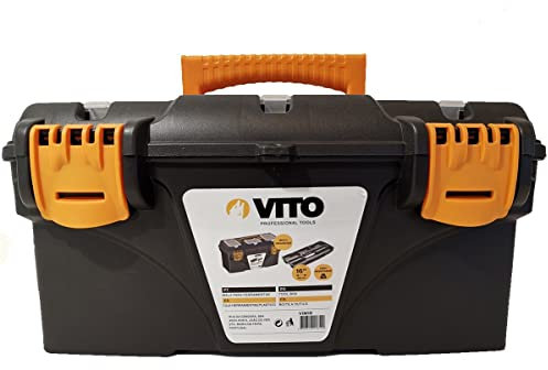 VITO - Boite à outils 16 Mallette de bricolage 410 x 209 x 195 mm 2 organiseurs et porte outils Amovible VITO