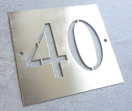 GUIZZO Creart - Numéro de maison externe en acier inoxydable avec 2 trous - Numéro de maison externe pour plaque personnalisée fabriquée en Italie - Plaque de porte d'entrée personnalisée pour
