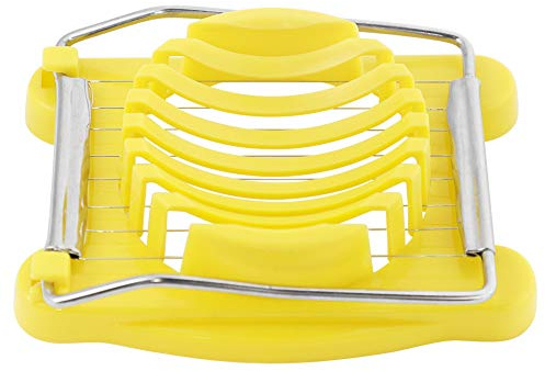 Heavy-Duty Plastic Egg Slicer with Stainless Steel Wires Multipurpose Boiled Egg Salad Slicer Strawberry Cheese Slicing Tools -Yellow