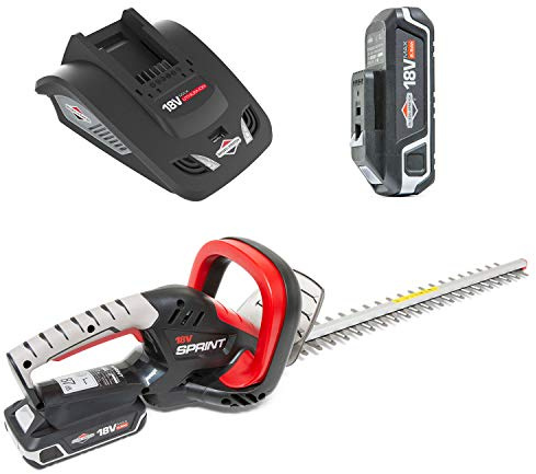 Sprint 18V Lithium Ionen Heckenscheren-Set. 18HTK, Powered by Briggs & Stratton, 51cm Klingen, inklusive 2,5 Ah Batterie und Ladegerät, 5 Jahre Garantie.