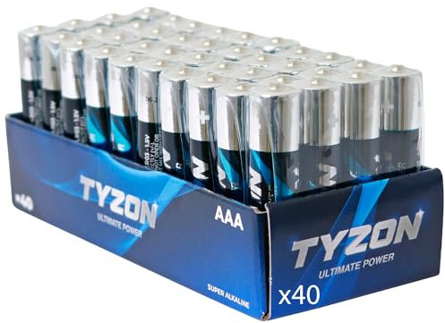 Tyzon® Batterien AAA 40 Stück – Langlebig & Leistungsstark AAA Batterien, Ideal für Haushalts- und Elektronikgeräte