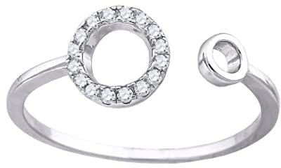 925 Sterling Silber Damen Zirkonia Kunstdiamant Mode Verstellbarer Zehenring Schmuck Geschenke für Frauen – Ringgrößenoptionen: L bis R, Metall, Zirkonia