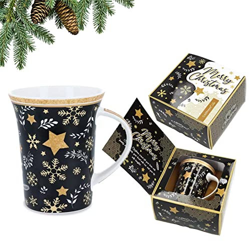 CARMANI - Tazza in porcellana decorata con tema natalizio 350ml