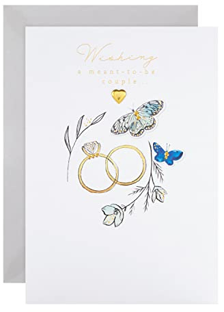 Hallmark Hochzeitskarte für Paare, traditionelles Design mit goldenen Ringen