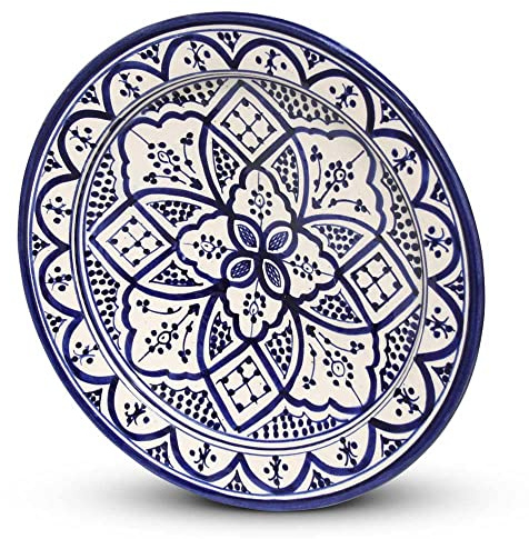 Assiette Marocaine Bleu Nakhil Ø 35 cm x 5 cm | Safaary