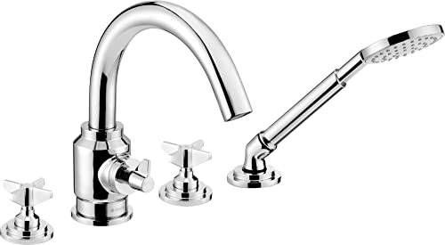 Deante Temisto BQT_014D Wasserhahn, 4 Löcher, mit Duschset, Chrom