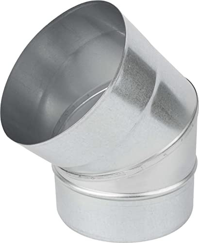 Fumio Ofenrohr Rohrbogen 90° 45° Drosselklappe Ø130mm 0,5mm FAL feueraluminiert rostfrei verzinkt (Rohrbogen 45°)