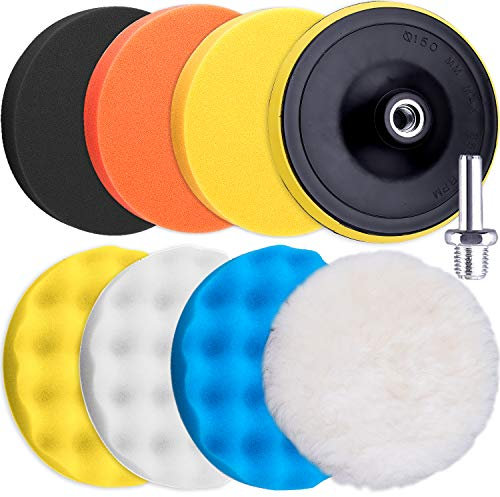 SIQUK 9 Stück Auto Polierschwamm Set 80mm Polierschwämme Pad Polierpad Schwamm Wolle Polierset für Poliermaschine