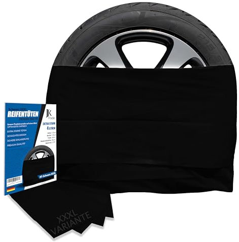 JK Trade® - Lot de 4 sacs à pneus extra solides de qualité supérieure - Pour le rangement et le stockage de vos pneus de voiture - Set de sacs pour pneus et jantes - Convient pour 16, 17, 18, 19, 20