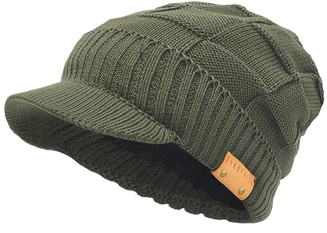 Männer Gestrickte Visier Mütze Vlies Gefüttert Stulpe Winter Täglich Strickmützen