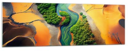 ARTTOR Vidrios decorativos 160x50cm Cuadro Sobre Vidrio Moderno Paisaje Naturaleza Río Grande XXL Cocina Cuadros Pared Impresiones Decoracion Salon Impresión en Cristal Wall Art Prints GAB160x50-6003