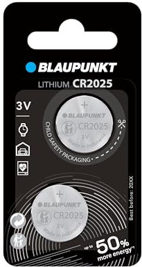 Blaupunkt Lithium Coin CR2025 Knopfzelle 2 Stück im Blister