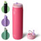 Bottle Bottle Stainless Steel Water Bottle with Straw Lid and Handle 32 oz Insulated Cup for Sports Travel Gym Hiking Leak-Proof Wide Mouth Water Bottles for Men and Women Pink Sunset