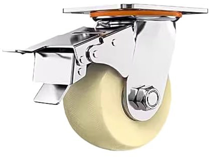 HXYhydrypd Schwerlastrollen, Räder für Karren, Transportrollen, Feststellbare Plattenrollen mit Bremse, 360 Grad Drehbar, Industrierollen für Werkbänke und Möbel(12.5cm/4.9in)