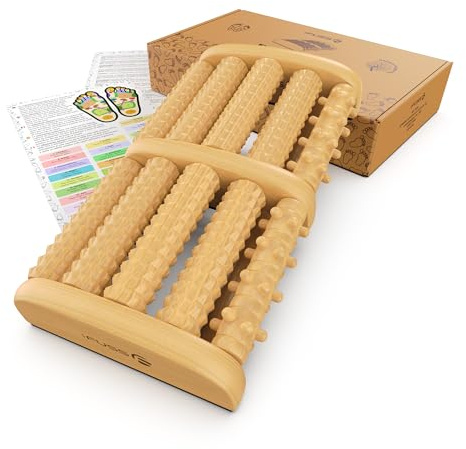 Mr. Fuss Fussmassagegerät, Foot Massager, Fußmassageroller aus Holz, Massagegerät für Füße, Fußmassage Wellness für Zuhause, Fussreflexzonenmassage, Fußmassagegerät, Fussmassage