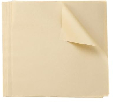 sourcing map Lot de 200 feuilles de papier sulfurisé de 20 x 20 cm pour la cuisson à la vapeur, la friteuse à air, le gril, le rôtissage de biscuits, le sandwich, couleur bois
