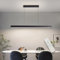 FANLG Suspension LED table à manger, 80CM noire suspension dimmable avec télécommande, 36W Lampe à suspendre linéaire moderne lustre réglable en hauteur pour salle à manger cuisine bureau cuisine îlot