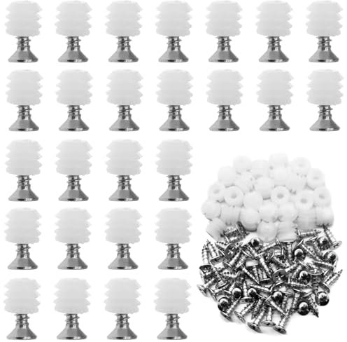 Wjelet 100 tasselli per cerniere da 10 mm, inserti in plastica con viti, tasselli di espansione per porte di armadio, riparazione di mobili e cerniere della porta