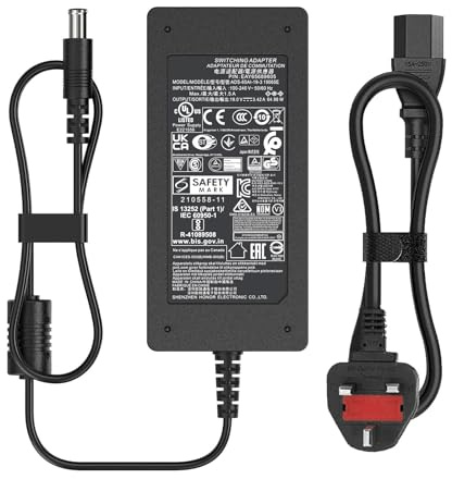 vencoss 19V DC Monitor charger compatible with LG 34 32 29 27 24 23 22 20 19 LCD LED HD TV Monitor Power Cord 19V 3.42A Power Adapter