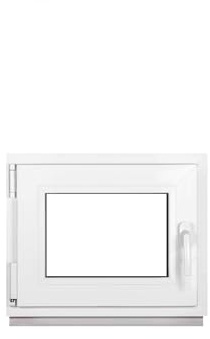 Framex Ventana Para Sótano, de PVC Blanca, 50 x 40 cm (500 x 400 mm) de Ancho x Alto, Doble Acristalamiento, Cristal Transparente (32 mm), Oscilobatiente, DIN Izquierda - Premium