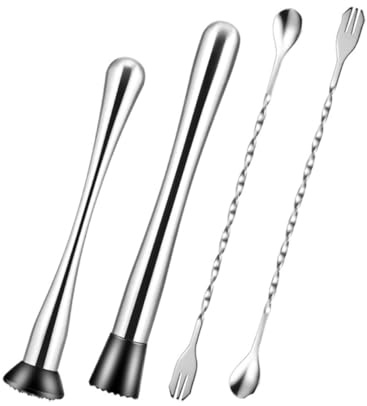 Cabilock Outils De Barman pour Cocktails Kit Accessoires avec Pilon à Glace Ustensiles Acier Inoxydable