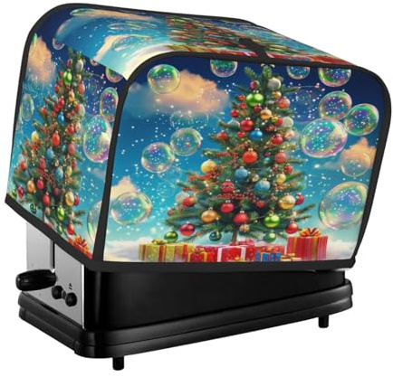 Mexpekil Weihnachtsbaum-Fantasie-Luftblase-Toaster-Abdeckung, 2 Scheiben, Brotbackmaschine, wasserdicht, Küche, kleines Gerät, staubdichte Abdeckungen, Toaster-Ofenschutz, Frauengeschenk