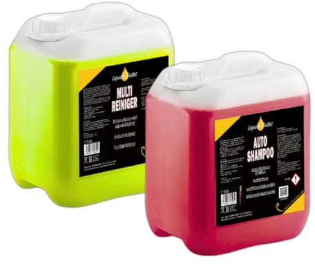 Liquid Outlet Reinigungsset – Autoshampoo & Multireiniger je 5L Konzentrat – Auto Shampoo & Innenraumreiniger gegen Nikotin, Flecken & Gerüche – Für Sitze, Teppich, Kunststoff & Nasssauger