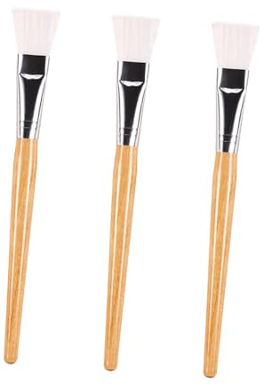 Healvian 3 piezas Pinceles para Herramienta Práctica de Aplicación de Máscara DIY para Profesional y Doméstico Color Madera Natural