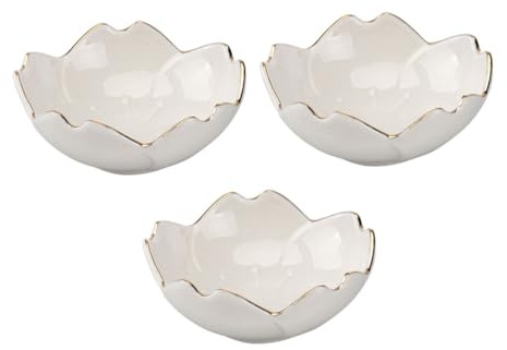 Ipetboom Lot De 3 Plats à Sauce Céramique Blanc Motif Fleur De Cerisier, Assiettes à Assaisonnement Décoratives, Conviennent Pour Restaurant Et Usage Domestique