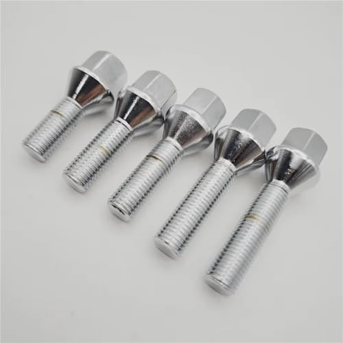 Bulloni universali per ruote in lega da 4 pezzi, dadi M12 X 1,5, esagonale da 17 mm, dado di bloccaggio ruota conico Vite per ruota in acciaio Bulloni per pneumatici per auto Bulloni Cerchio