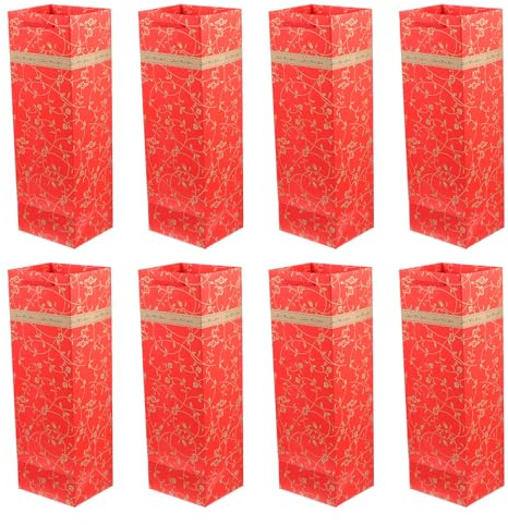 LALADEFIEE 10 pièces Lot de Pochettes Cadeaux pour Bouteilles de Vin Rouges Sacs Papier Renforcés pour Emballage et Rangement pour Fêtes Anniversaires et Décorations