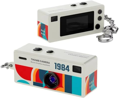 Appareil Photo Numérique Enfant, FHD 1080p Mini Appareil Photo, Caméras vidéo compactes avec Carte TF 32 Go Numérique caméra rétro Porte-clés Compacte Autofocus (Blanc)