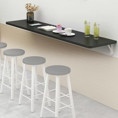 ZIUSFAC Scrivania Pieghevole A Parete Tavolo da Cucina Tavolo da Parete Scrivania Galleggiante Tavolino A Muro Tavolo Pieghevole A Parete Banco da Lavoro per Lavanderia(Black,100x40cm/39.4x15.7in)