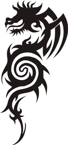 PEMA Indigos UG - Wandtattoo Wohnzimmer - Wandaufkleber Drache Asia Wall Drucken 40x 18, schwarz W91 - Aufkleber Kinderzimmer Schlafzimmer Küche Badezimmer Büro Dekoration