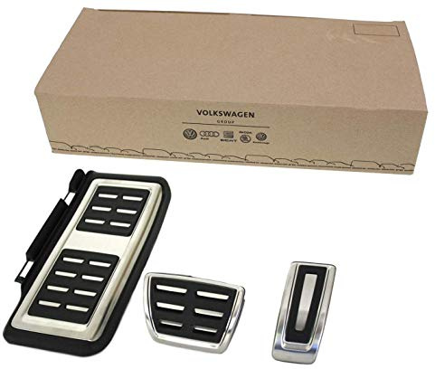 Original VW Audi Seat Skoda Pedalkappen DSG Golf 7 5G GTI Pedale VW Sportsvan Audi A3 8V Fußstütze Octavia 5E Leon 5F Ateca Sportpedale Edelstahl Kappen S-Tronic