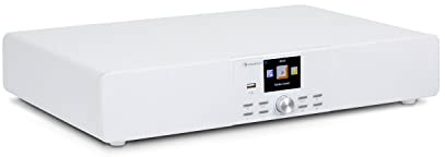 AUNA Stealth Base - Connect Soundbase, 2 x 15 W + 30 W RMS, Radio Internet/Dab + / FM, Fonction Bluetooth, Application AirMusic Control, écran LCD 2,8, Port USB, entrée de Ligne - Blanc