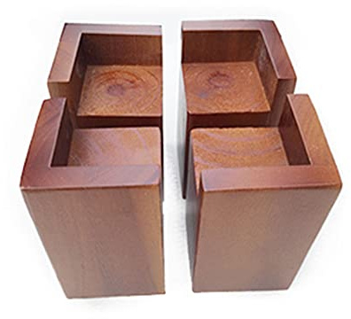 NIANXINN 4 Stück Massivholz Betterhöhung Möbelerhöher Tischerhöher Möbelerhöhung Bed Riser,Natürliche Kiefer Möbelfüße,für Sofa Couch Tisch Stuhl Schreibtisch oder Möbelbeine,Last 500kg (5x5x8cm)